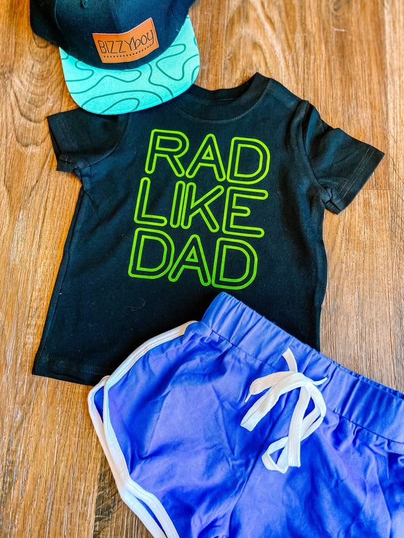 Rad Like Dad Neon Lime Green Graphic Tee ONLY