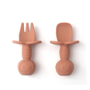Children's silicone tableware forks and spoons