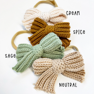 Thick Chunky Sweater Knit Hair Bows