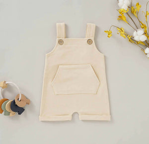 French Terry Overalls - Baby and Toddler - OATMEAL