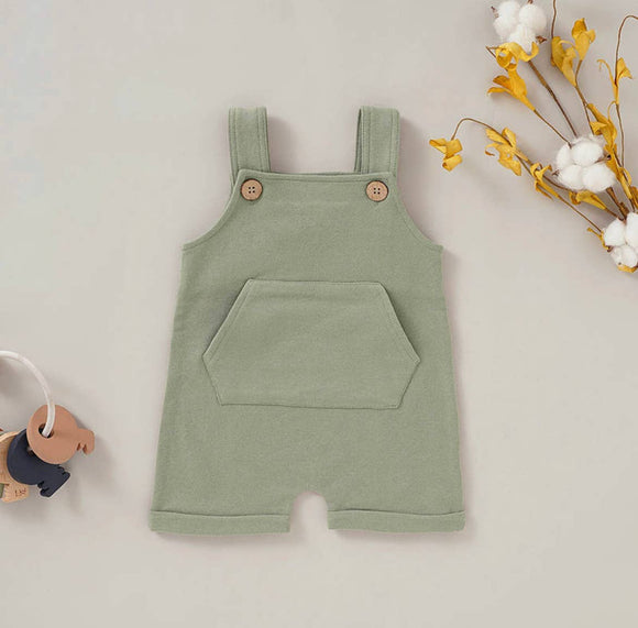 French Terry Overalls - Baby and Toddler - SAGE