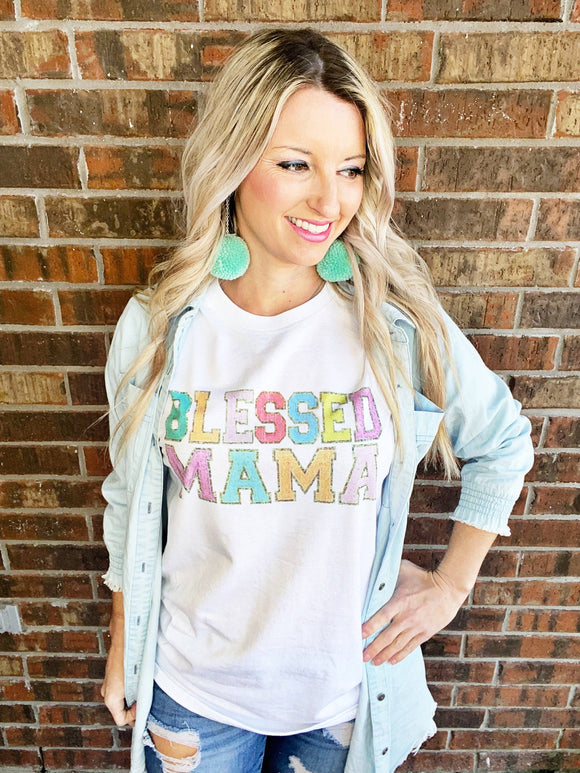 blessed mama short sleeve t